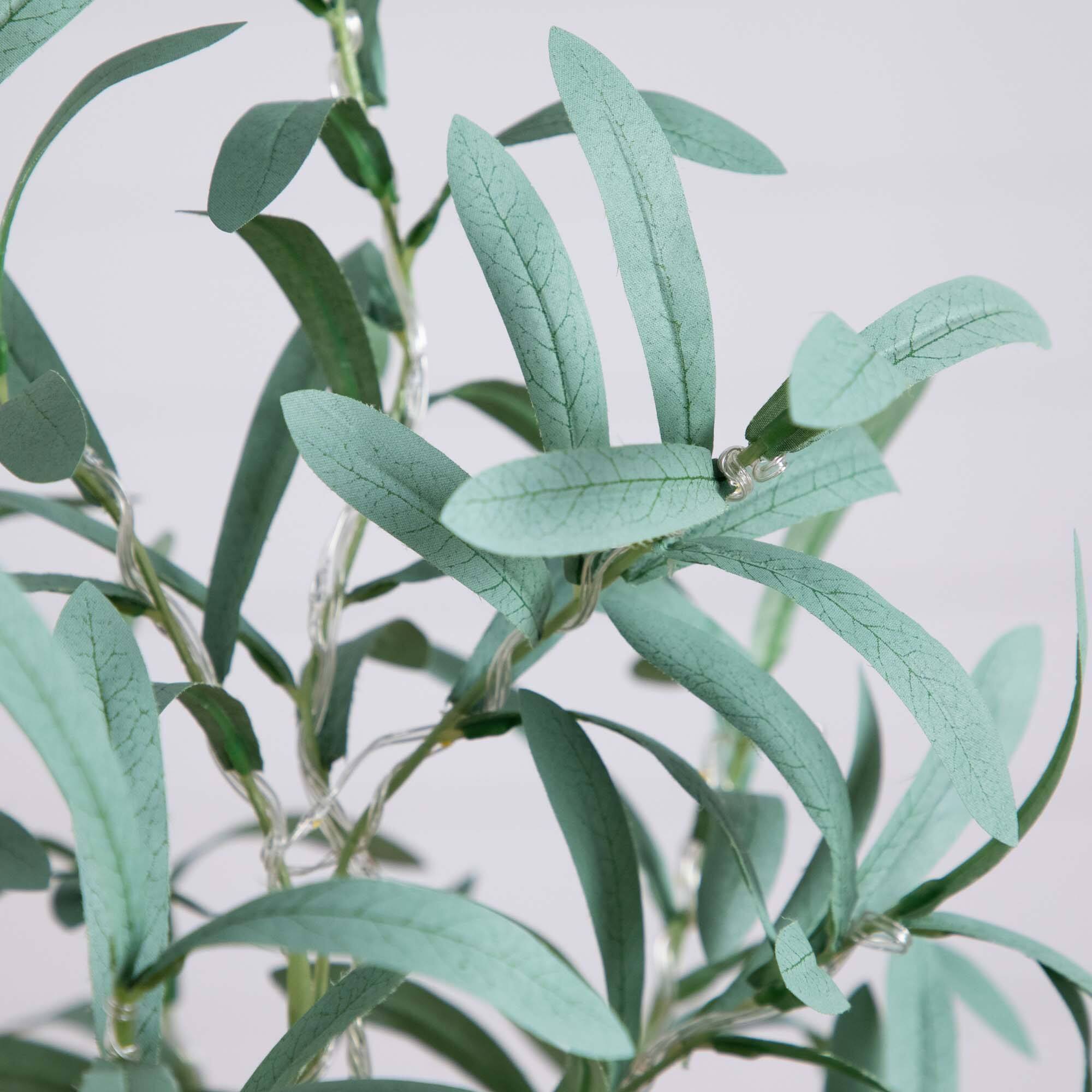 4ft. Pre-Lit Artificial Olive Tree with Warm White LED Lights